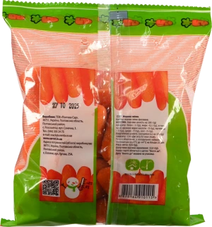 Морква «Моркішка» свіжа мита, очищена у вигляді паличок, фасована, ТМ Полтава-Сад, 420 г