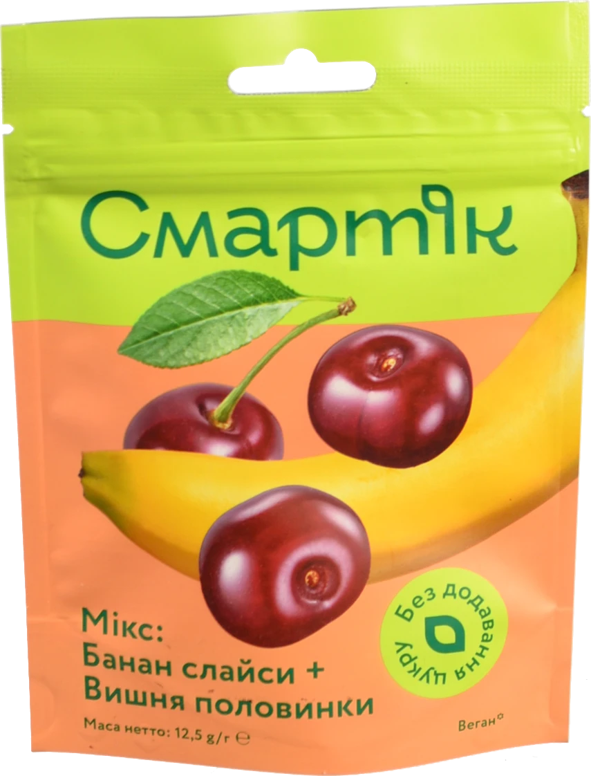 Фрукти сублімовані Смартік 12.5г мікс банан вишня