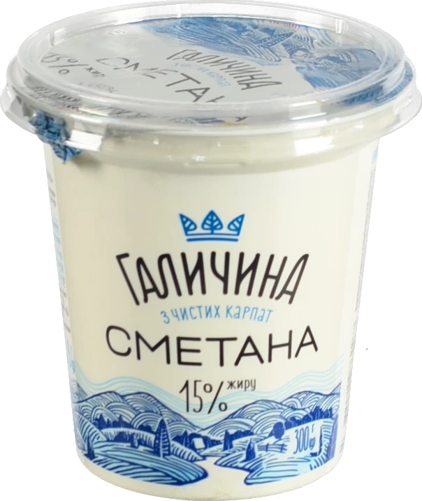 Сметана Галичина 300г 15% ст.