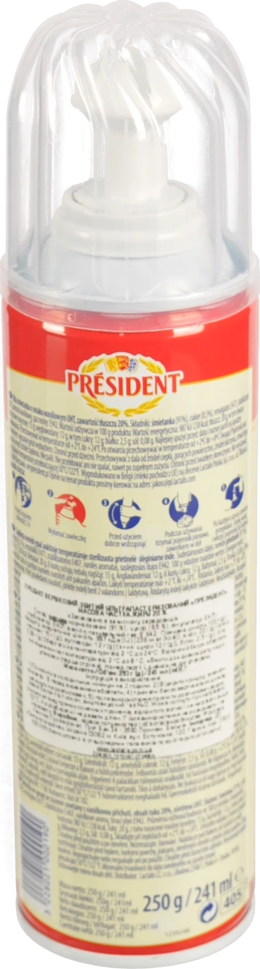 Вершки Президент 250г 20% аерозоль