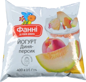Йогурт 1% питний Диня-персик Фанні м/у 400г