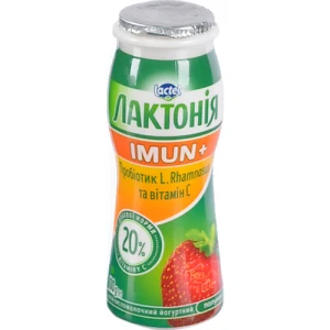 Напій Лактонія 100мл йогуртний пробіотик полуниця вітамiн С 1.6%