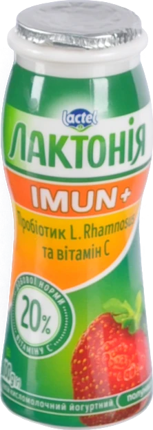 Напій Лактонія 100мл йогуртний пробіотик полуниця вітамiн С 1.6%