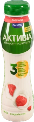Біфідойогурт Активіа 260г 1.2 полуниця пет