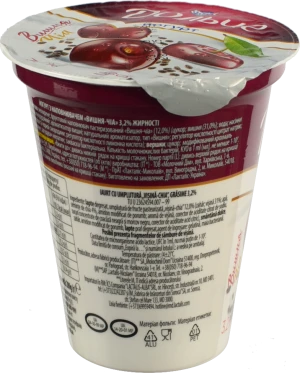 Йогурт Дольче 280г 3.2% вишня-чіа ст.