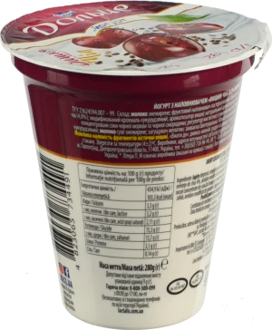 Йогурт Дольче 280г 3.2% вишня-чіа ст.