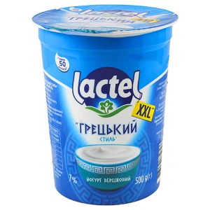 Йогурт Лактель 500г 7% грецький стиль ст.
