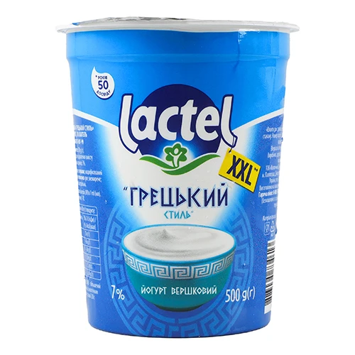 Йогурт Лактель 500г 7% грецький стиль ст.