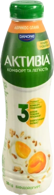 Біфідойогурт Активіа 500г 1.2 абрикос злаки пет