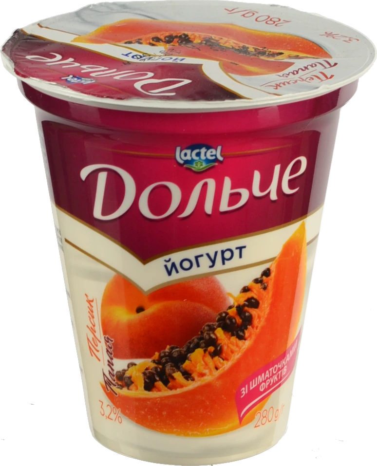 Йогурт Дольче 280г 3.2% персик-папая ст.