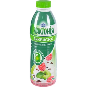 Закваска 1.5% з пребіотиком Малина-яблуко-льон Лактонія п/пл 750г