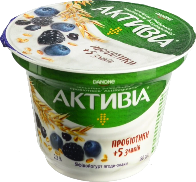 Активіа Біфідойогурт 2.2% Ягоди-Злаки 180г