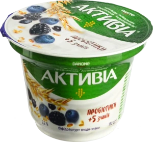 Активіа Біфідойогурт 2.2% Ягоди-Злаки 180г