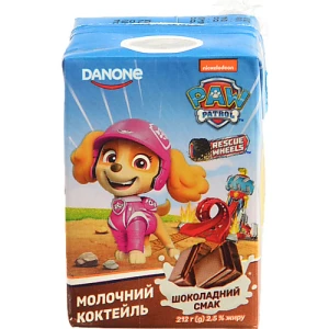 Коктейль молочний 2,5% Шоколадний Paw Patrol Danone 212г