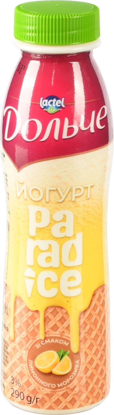 Йогурт 3% зі смаком лимонного морозива Paradice Дольче п/пл 290г