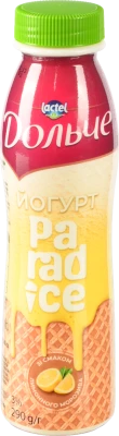 Йогурт 3% зі смаком лимонного морозива Paradice Дольче п/пл 290г
