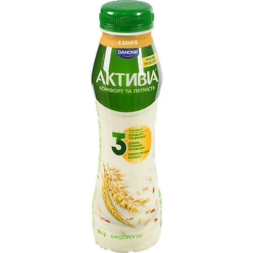 Біфідойогурт Активіа 260г 1.2 5 злаків пет