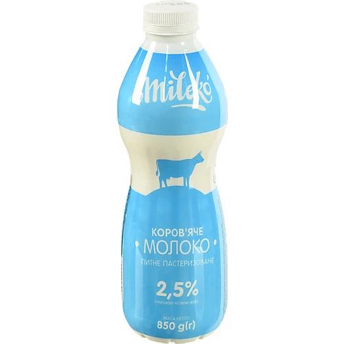 Молоко Мileko 850г 2.5% п.е