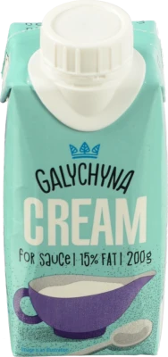 Вершки Галичина 200г 15% для соусів