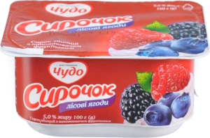 Сирок Чудо 5% збитий Лісові ягоди 100г