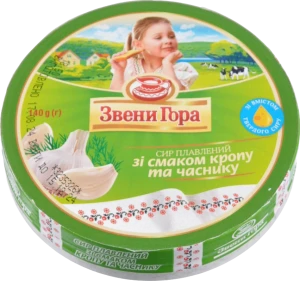 Сир плавлений 45% зі смаком кропу та часнику порційний Звени Гора к/у 8х17.5г