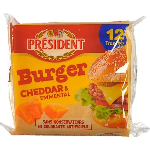 Сир Президент 200г чеддер емменталь для бургерів 40%