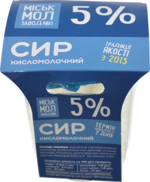 Сир кисломолочний 5% Гормолзавод №1 к/у 300г