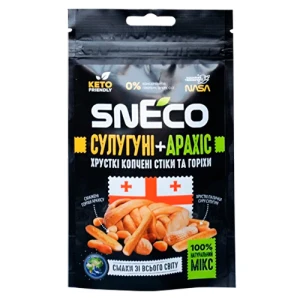 Сир сушений мікс «Сулугуні + Арахіс» 20 г ТМ «snEco»