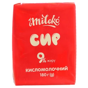 Сир к.м. Mileko 180г 9% еколин
