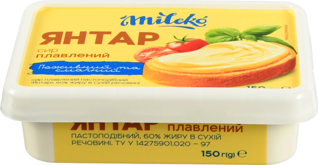 Сир пл.Mileko 150г 60 янтар ванн.