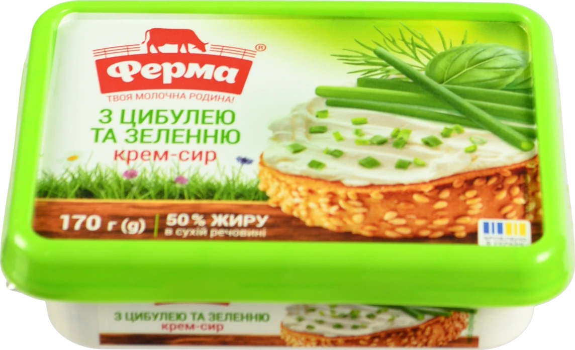 Крем-сир Ферма 170г 50 з цибулею та зеленню
