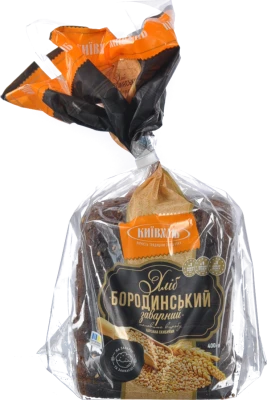 Хліб "Бородинський заварний" від "Київхліб" половинка в нарізці, 400г