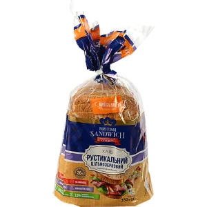 Хліб Кіївхліб 350г рустикальний цільнозерновий нарізний
