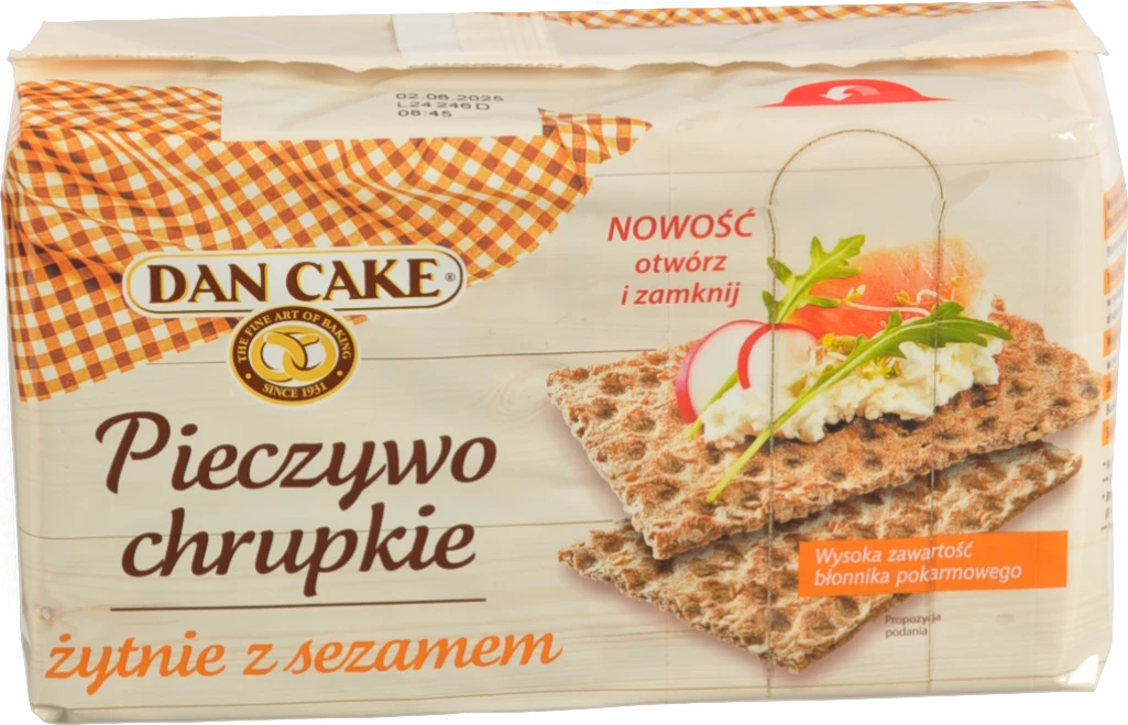 Хлібці хрусткі житні з кунжутом Dan Cake 250г