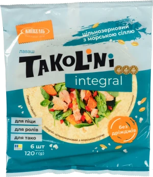 Лаваш Київхліб 120г takolini integral цільнозерновий з морською сіллю