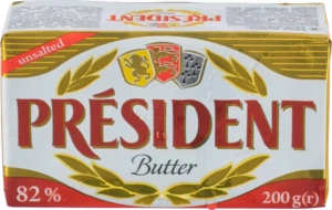 Масло 82% кисловершкове несолоне President 200г