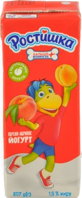 Йогурт 1.5% питний Персик-абрикос Ростишка т/п 207г