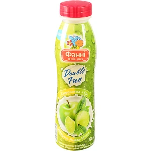 Напій з сироватки Фанні Double Fun Яблуко-лайм-м'ята 290г