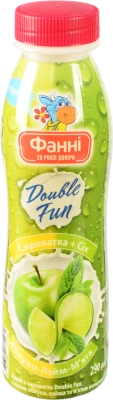 Напій з сироватки Фанні Double Fun Яблуко-лайм-м'ята 290г