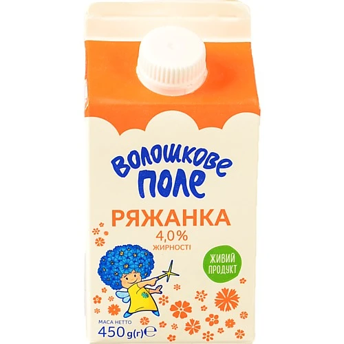 Ряжанка Волошкове поле 450мл 4% жирності