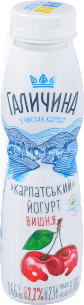 Йогурт Галичина Карпатський Вишня 2.2% 300г