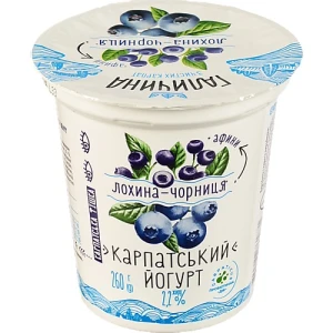 Йогурт Галичина Карпатський Лохина-Чорниця 2.2% 260г