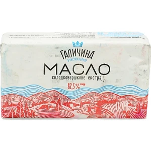 Масло 82.5% солодковершкове Екстра Галичина м/у 180г