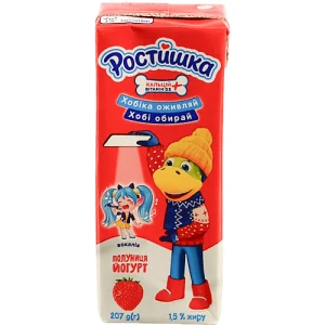 Йогурт питний Ростишка Полуниця 207г 1,5%