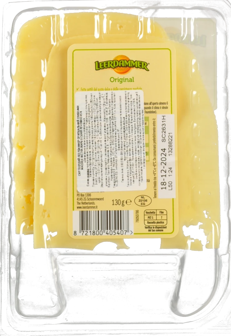 Сир Леердаммер 130г 45% оригінальний слайс