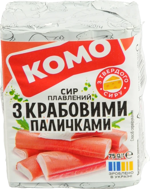 Сир пл. Комо 75г 35 з крабовими паличками брикет