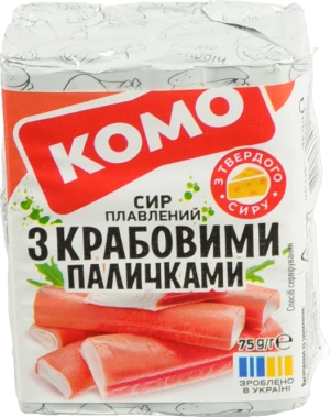 Сир пл. Комо 75г 35 з крабовими паличками брикет