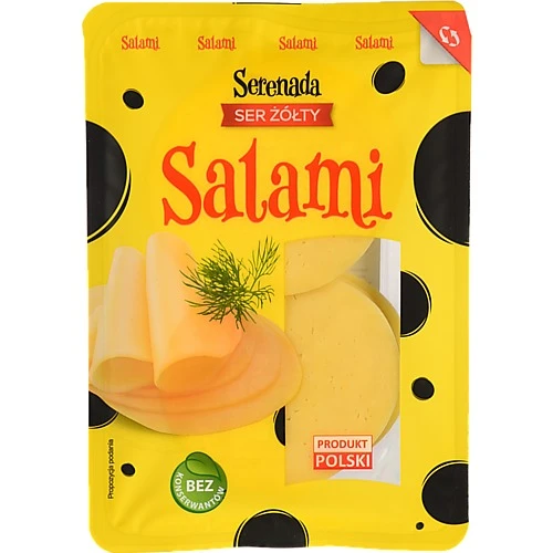 Сир 45% твердий нарізка Salami Serenada лоток 135г