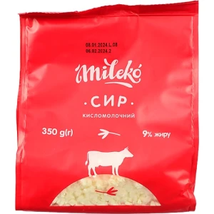 Сир кисломолочний Mileko 350г 9% жирності
