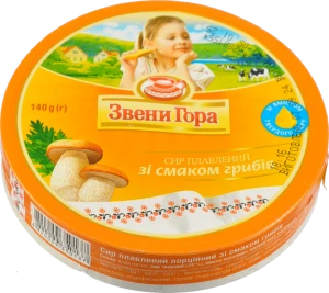 Сир плавлений 45% зі смаком грибів порційний Звени Гора к/у 8х17.5г